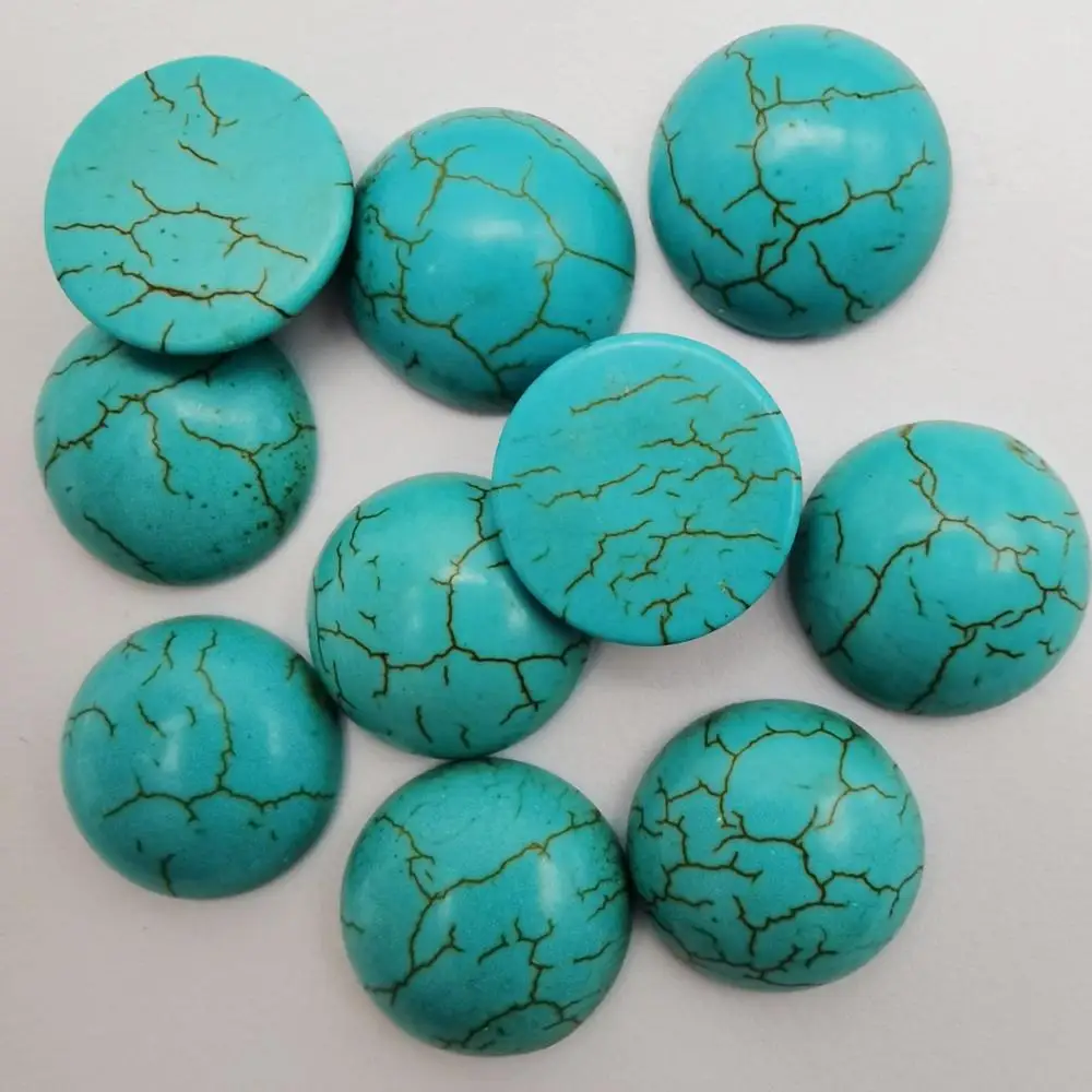 16MM Turquoise Stone Round CAB GEM Cabochon Jewelry Bead (10 Pcs/Lot) Fashion H244