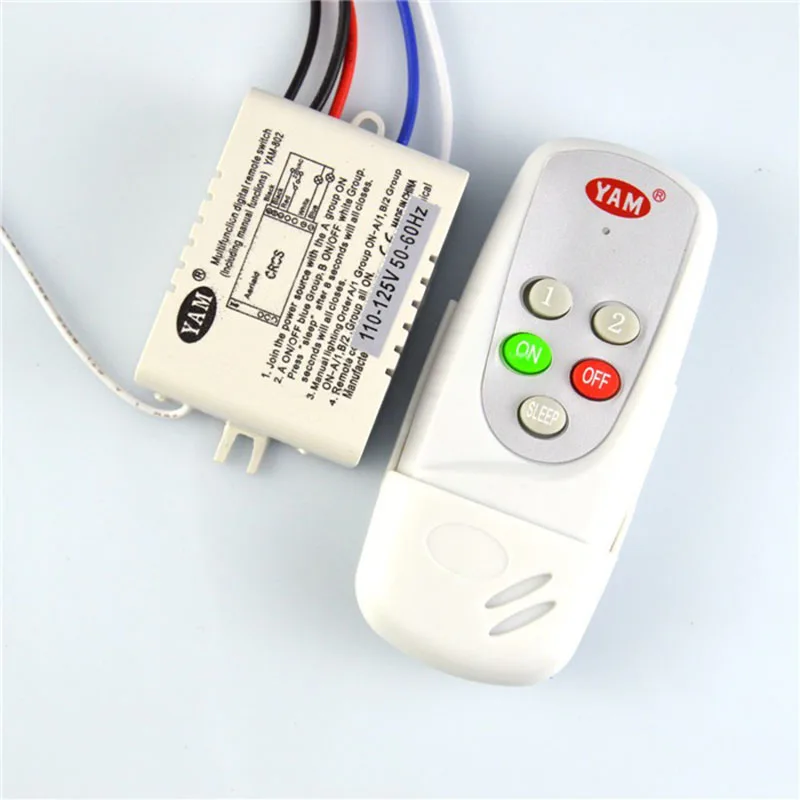 2 Ways Smart Digital Wireless Remotes Control Switch AC110V AC220V Remote Controller Through Wall for LED Light Lamp