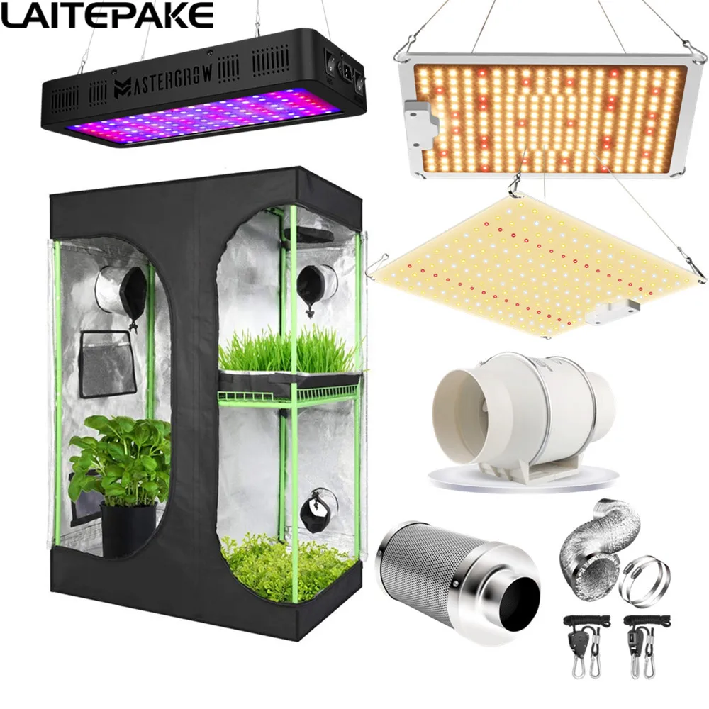 

Two In One Grow Box 50-300cm Tent Kit 300-2000W Samsung Phytolamp Board IR/UV 4/5/6 Inch Fans&Activated Carbon For indoor Grow