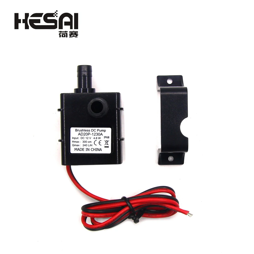 Water Pump 12V Ultra-Quiet4.2W 240L/H Flow Rate Waterproof Brushless Pump Mini Submersible Water Pump