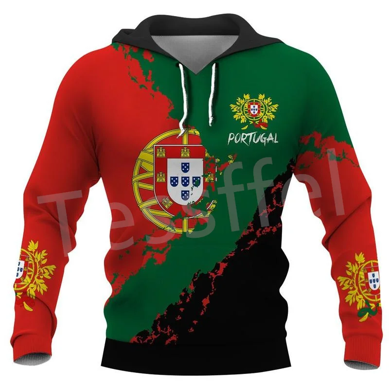 Tessffel New Brand Country Portugal Flag Symbol Harajuku Tracksuit 3DPrint Streetwear Pullover Autumn Funny Hoodies Men/Women 25