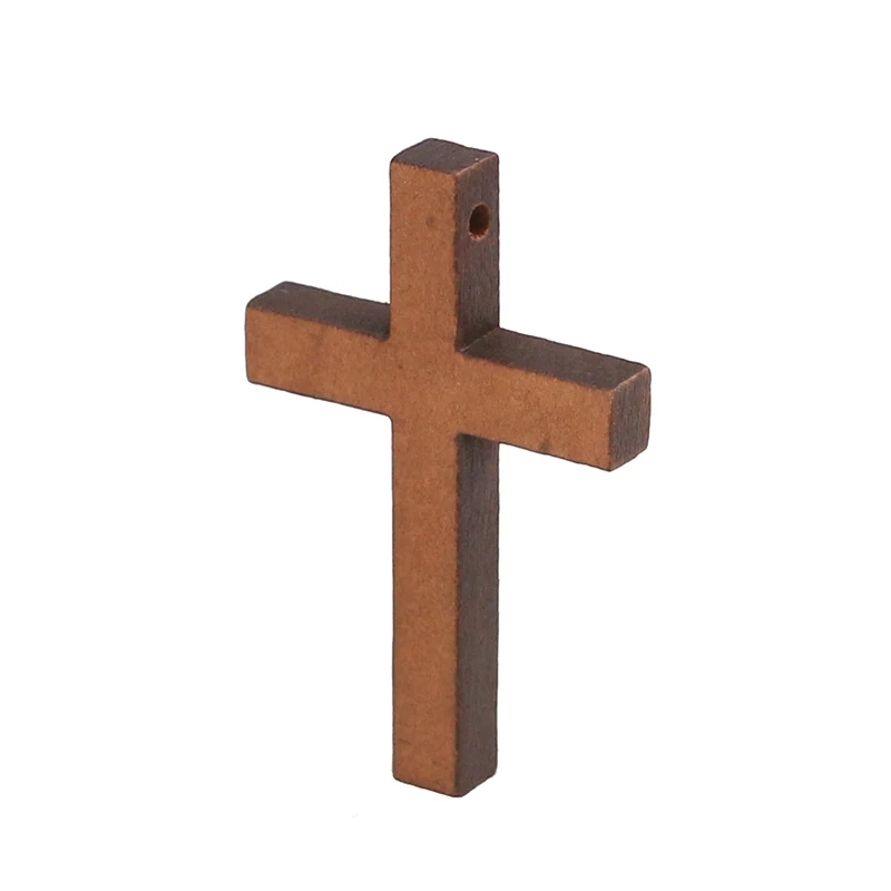 20pcs Natural Wood Cross Charms Pendant Nativity Set  DIY Necklace Charm Jewelry Making Supplies Findings Handmade Accessories