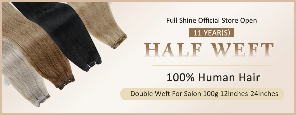 Full Shine Human Hair Weft Extensions Hair Bundles 100g Sew In Silky Straight Remy Skin Double Weft For Salon