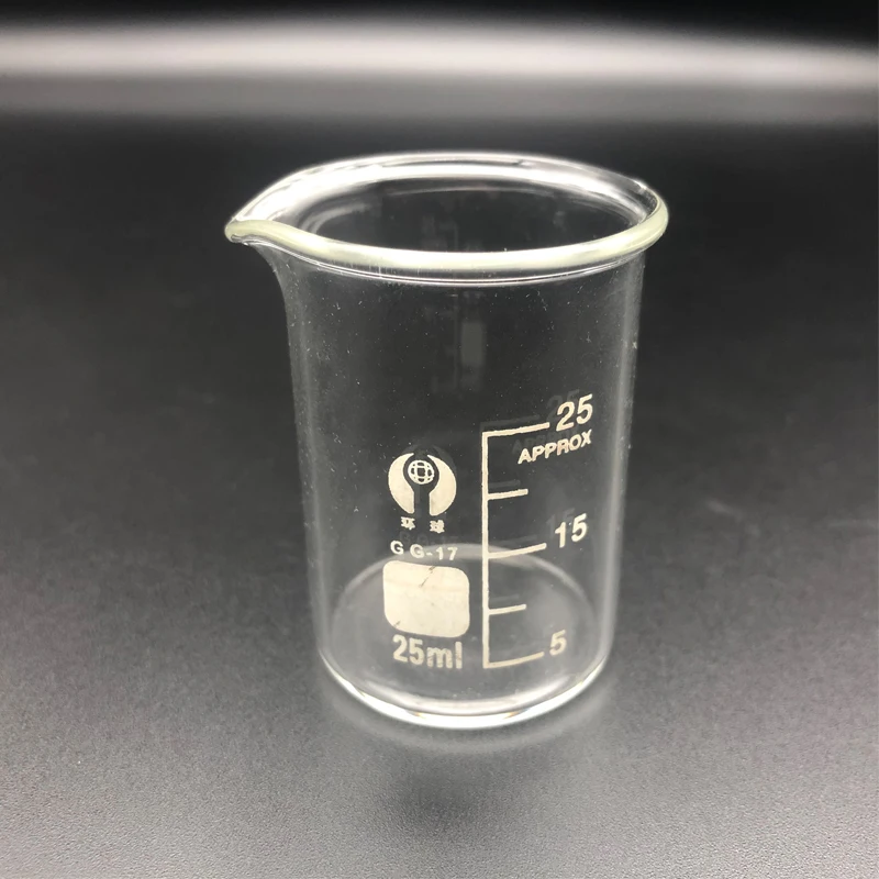 Vaso de medición de vidrio de borosilicato, laboratorio, 5/10/25/50/100mL