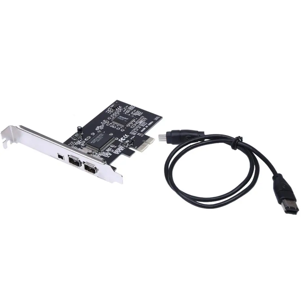 Firewire Card,PCIe Firewire 800 Adapter for Windows 10 with Low Profile Bracket and Cable,3 Ports (2x6 Pin 1x4 Pin) IEEE 1394