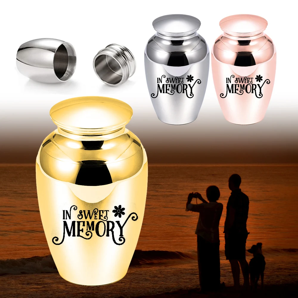 Beautifully carved cremation urn for human ash holder flower aluminum ashes jar funeral commemorative urn-custom name/date