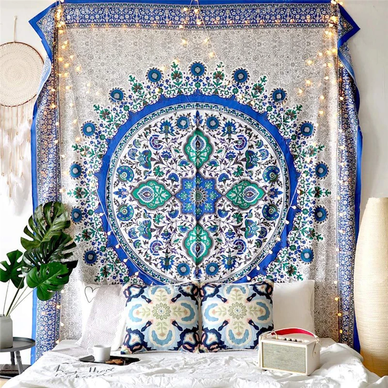 

Bohemian Mandala Tapestry Wall Hanging Blanket Home Boho Decor Trippy Wall Tapestry Aesthetic Art Carpet Mattress Yoga Mat Beach