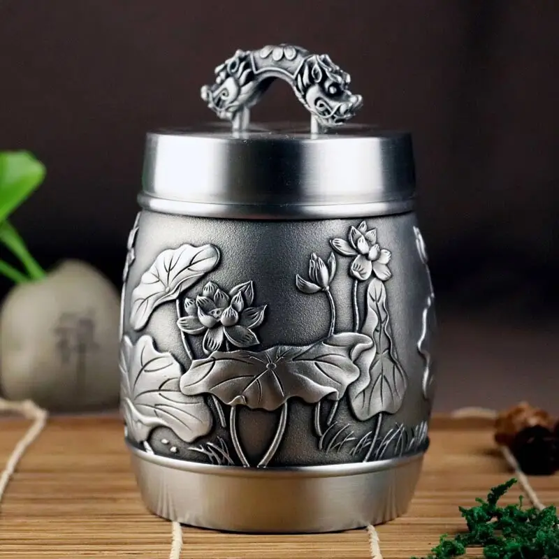 Customization Urns For Ashes Urn Funeral Cremation Hand Carved Beautiful Embossed Pure Tin 97% LeadFree Pewter Handmade In China