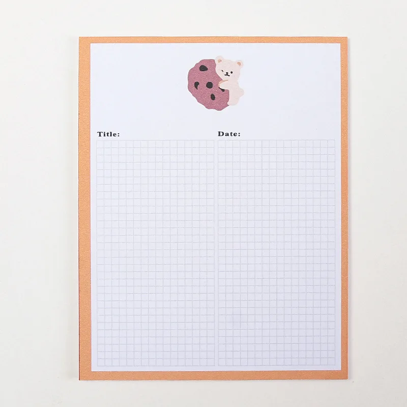 30 Pages Cartoon Grid Sticky Note Creative Memo Pad Notepad Planner Stickers Student Diary Kawaii Stationery Diy Notes