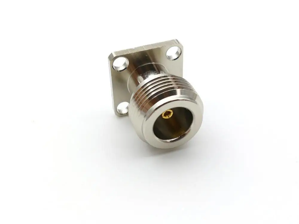 20pcs copper N type female RF Adapter N Type Connector FeMale RF COAX connector 4-hole panel mount 17.5x17.5mm