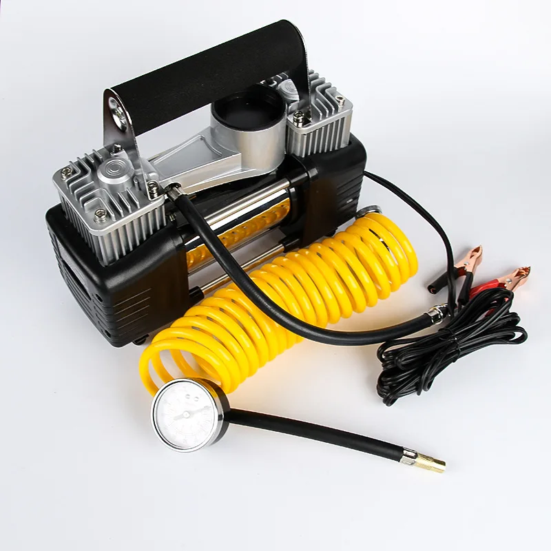 

12V Portable Heavy Duty Double Cylinder Car Air Compressor Tire Inflator Pump Universal for Car Trucks Bicycle With Light