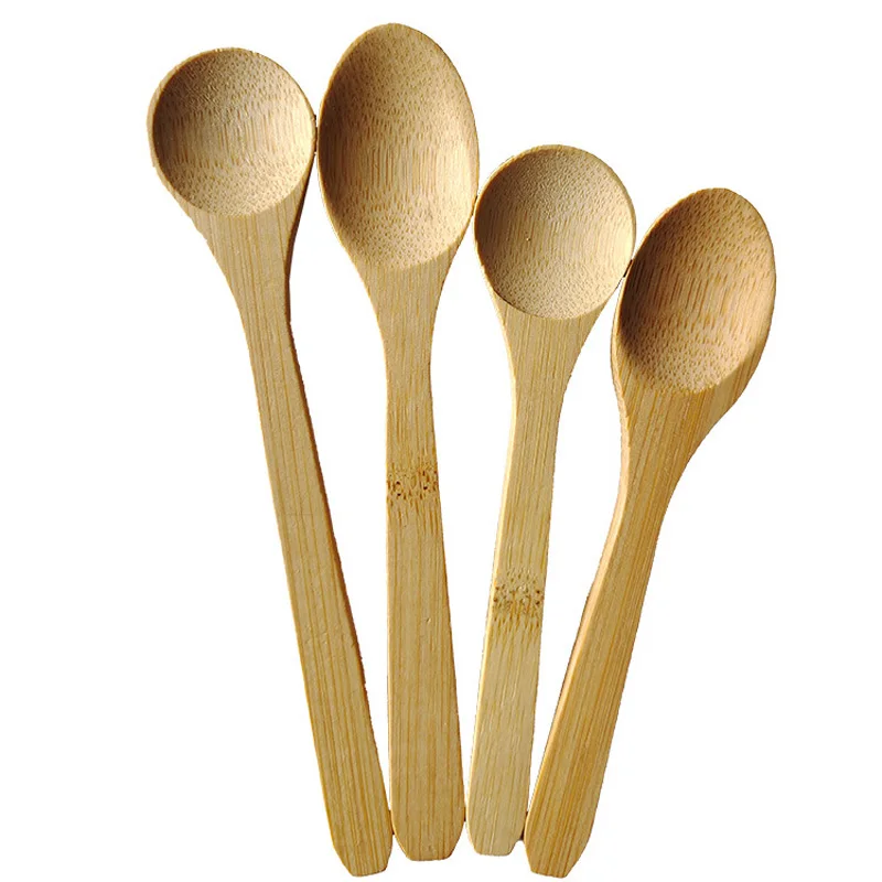 1000Pcs/Lot Bamboo Jam Spoon Baby Honey Spoon Coffee Spoon Kitchen Using Condiment Small Scoop Teaspoon LX4391