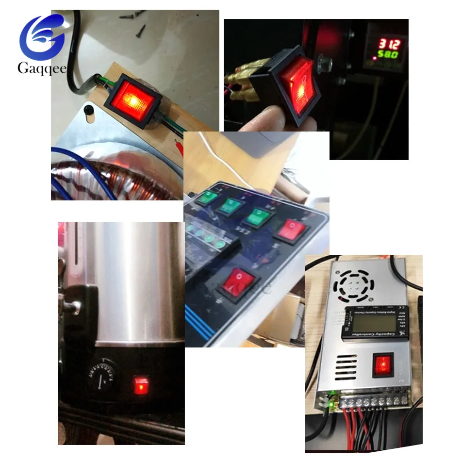 5cs KCD4 Rocker Switch Button ON OFF 2 Position 4 Pins Electrical Equipment With Light Power Switch Silver Contact 30A/250V