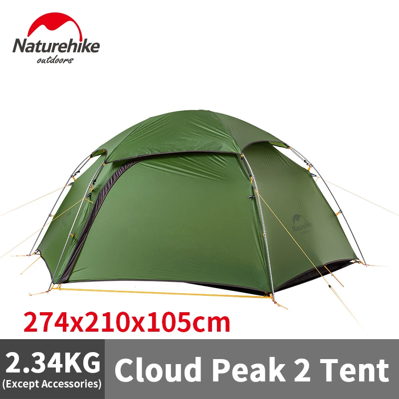 Naturehike Cloud Peak 2 15D Camping Tent Outdoor Hiking 1-2persons Ultralight 2.16Kg 4seasons Portable Tent With Rainproof Shed