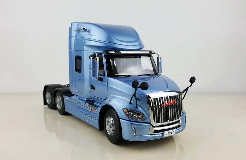 Collectible Alloy Model Gift 1:24 Scale JAC GALLOP V7 American long Truck Tractor Trailer Vehicles DieCast Toy Model Decoration