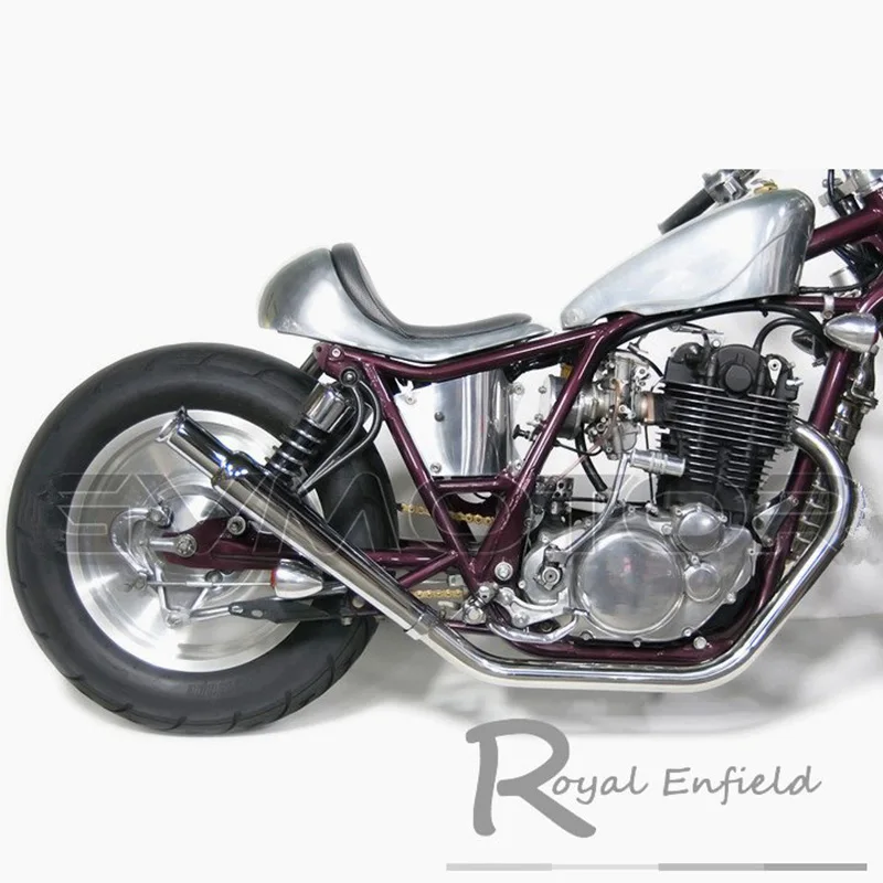 Universal Chrome Motorcycle Mufflers Silencer Motorbike Exhaust Pipe Megaphone Style For Chopper Bobber Cafe Racer