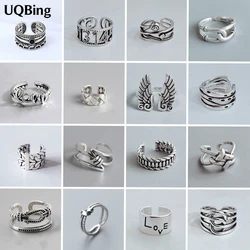 56 Designs 925 Stamp Fashion Hand made Vintage Silver Color Adjustable Rings For Women Birthday Gifts Jewelry