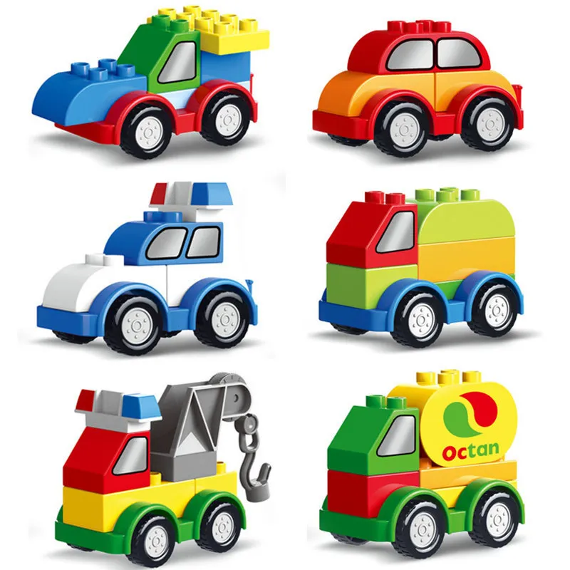 Building Blocks Accessories Bus Fire Truck Big Size Diy bricks Set Toys kids Educational Creative Toys for Children birthday Gif