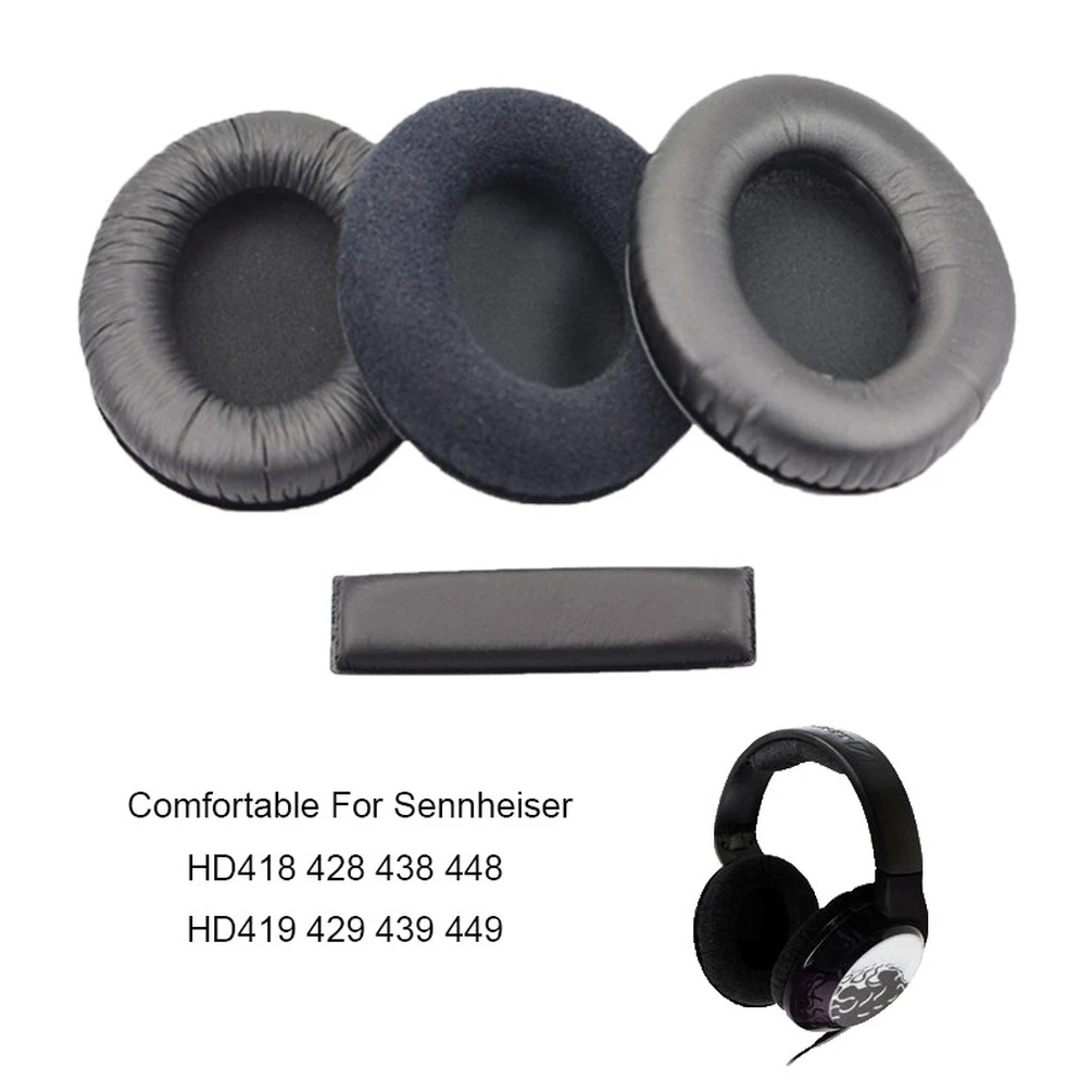 Penutup Telinga Bantalan Telinga Pengganti Baru untuk Sennheiser HD418 HD419 HD428 HD429 HD439 HD439 HD438 HD448 HD449 Headphone