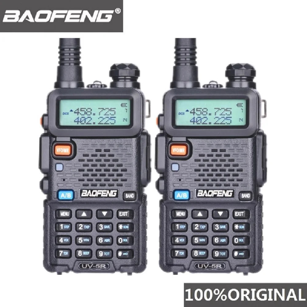 2Pcs Baofeng UV 5R UHF VHF Walkie Talkie Dual Band Two Way Radio Comunicador Car Radio Station PTT Baofeng UV-5R UV 5R Woki Toki