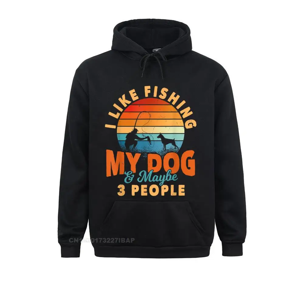 

I Like Fishing Dog And Maybe 3 People Funny Sarcasm Gift Casual Men Hoodies Printed Hoods Faddish Long Sleeve Sweatshirts