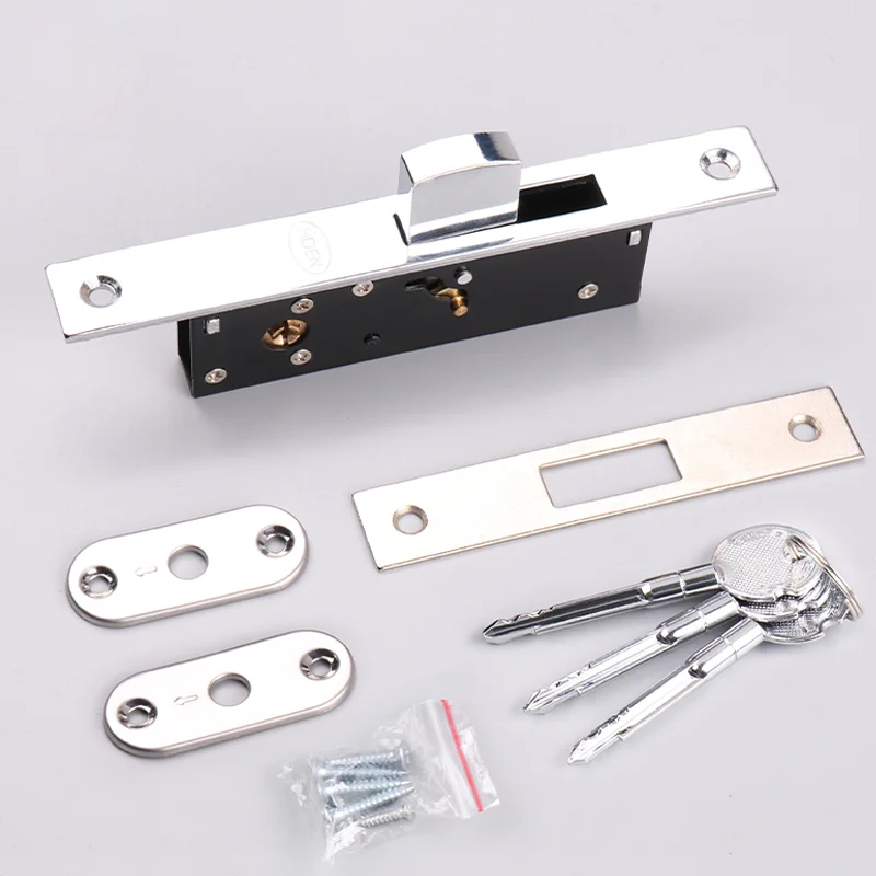 Aluminum Alloy Sliding Door Lock Invisible Built-In Handle Lock Sliding Door Lock And Flat Open Bedroom Lock 3 Key Door Hardware