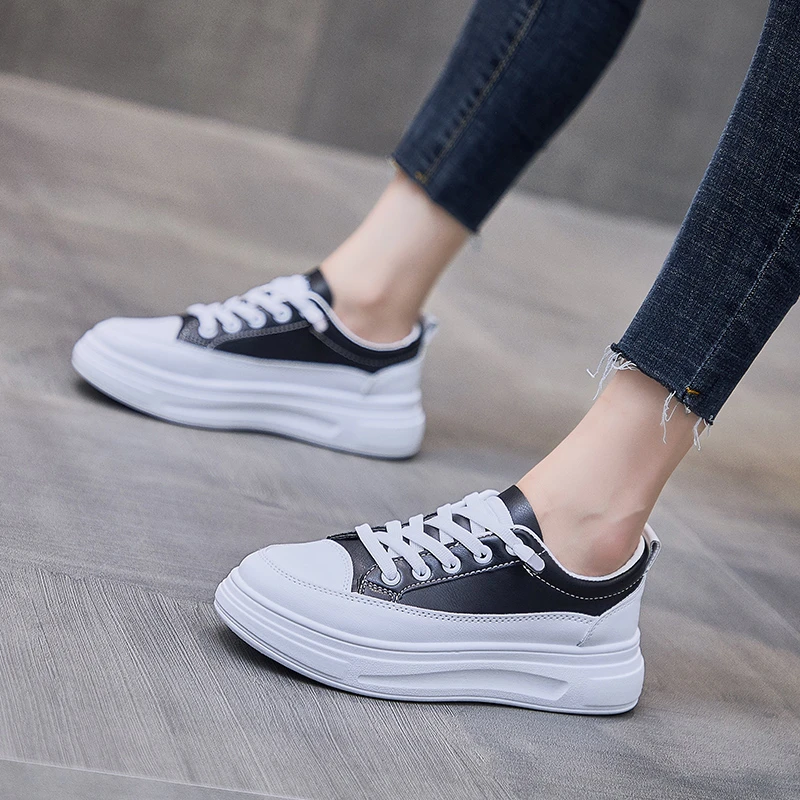 White Platform Shoes Sneakers Women Vulcanized Shoes Autumn 2021 Fashion Trends Woman Casual Sport Shoes Flats Zapatillas Mujer