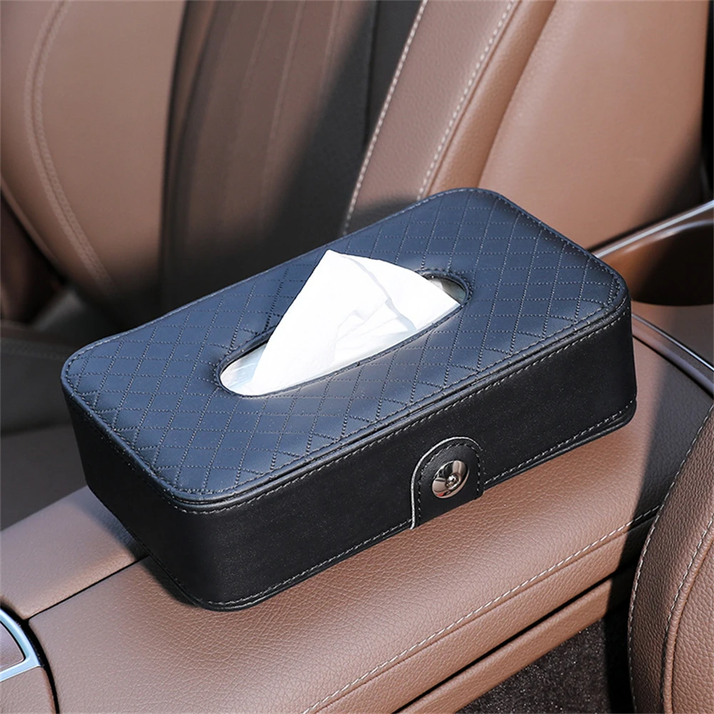 

Universal Car Leather Seat Back Armrest Tissue Box Auto Holder Paper Napkin Box Organizer 3 Colors