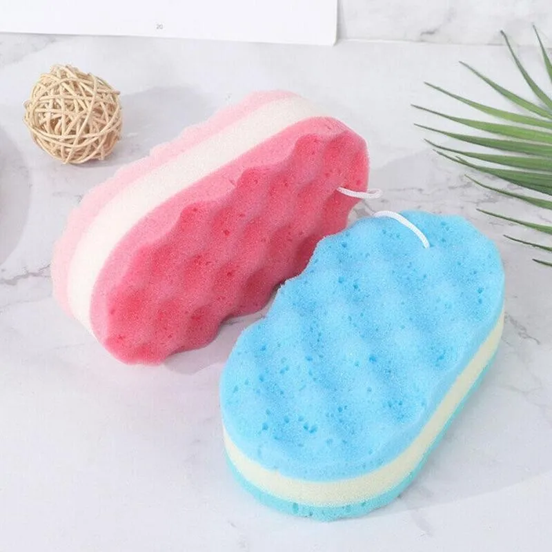 Éponge de bain ondulée à trois couches, brosse pour le corps, nettoyage de la peau, livres de massage, brosses de douche, enfants, adultes, mousse, serviette à récurer, support de UL