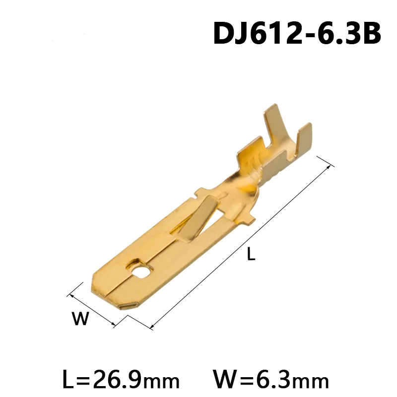 2000 pcs H62 brass tinned 6.3mm automotive terminal Automotive connector male terminal DJ612-6.3B