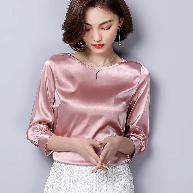 Imitation Summer Women's Blouse Silk Shirt Korean Womens Tops and Blouses Chiffon Top Blusas Mujer De Moda 2020 2590