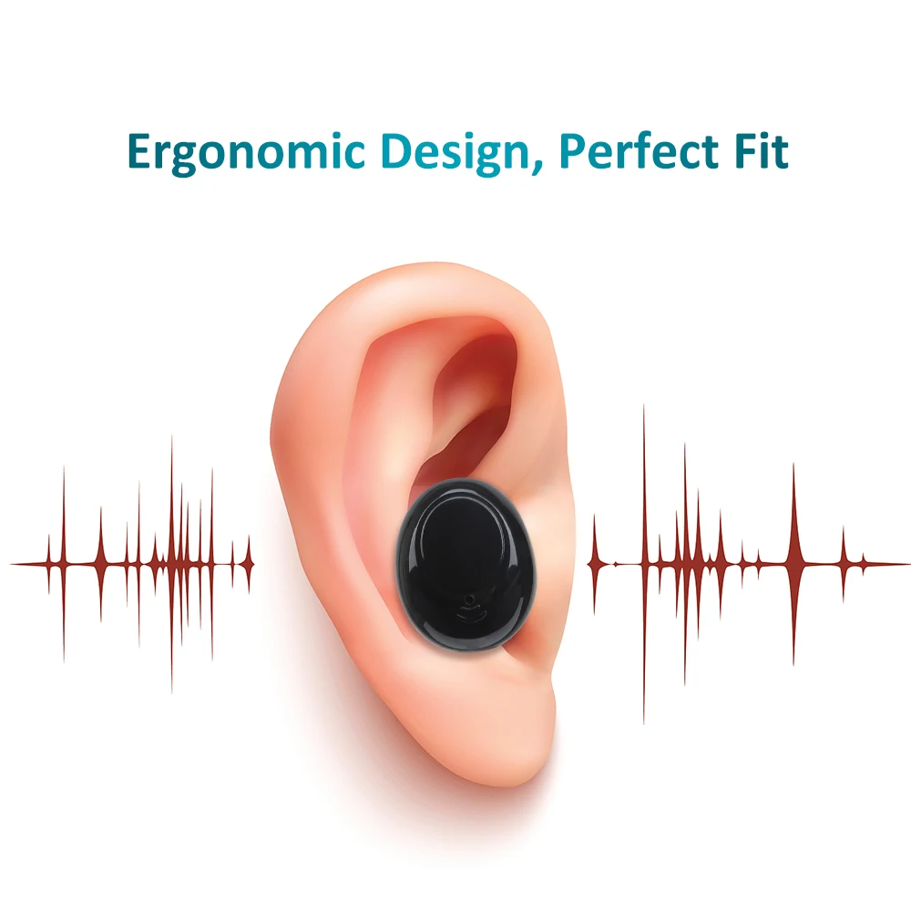 Appareil auditif intelligent avec boîte de chargement, aste, faible bruit, opération facile, masseur intra-auriculaire pour les sourds
