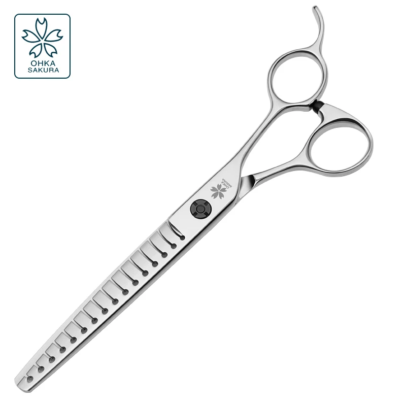 Professional Pet Beauty pioneer type double-sided fish bone 7 inch vg10 material thinning dog trimming scissors for pet shop