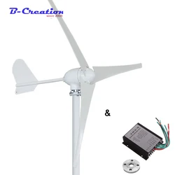 Real 500 W Horizontal Wind Turbine Generator 12 V 24V 48V 3 or 5 Blades Windmill Home Use + 600 W Waterproof Charger Controller