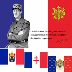 Polyester Double Stitched Banner, France, Napoleon De Gaulle Louis XIV, 3X5FT,90X150cm