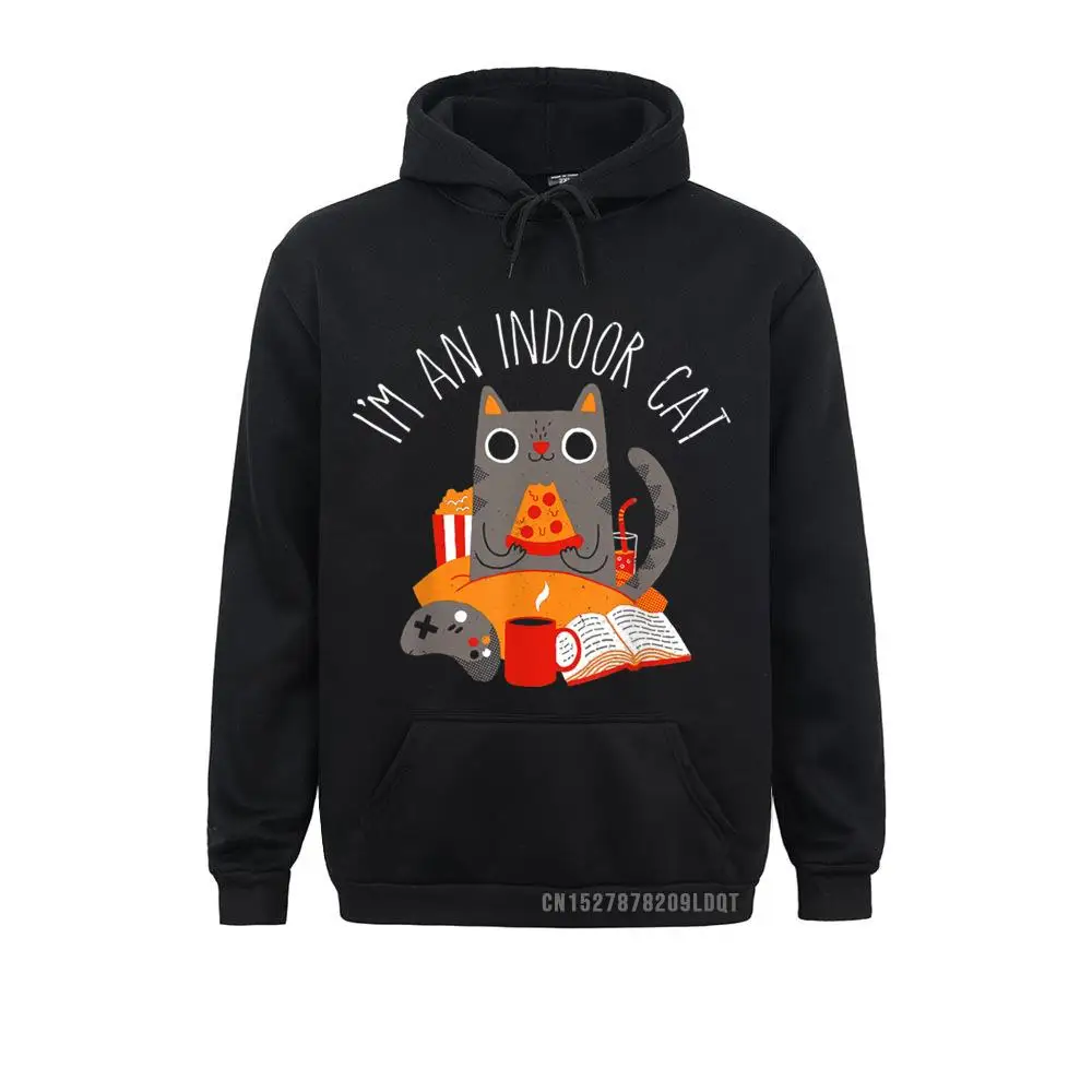 

I'm An Indoor Cat Funny Reading Coffee Gaming Cat Person Sweatshirts Long Sleeve New Design Hoodies Hoods For Men Ostern Day