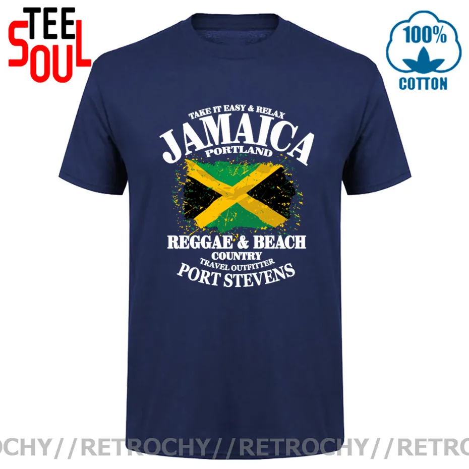 2023 New Fashion Boyfriend Gift Tee shirt Round Collar Reggae & Beach Country Jamaica Portland Flag Funny Cotton T Shirt for men