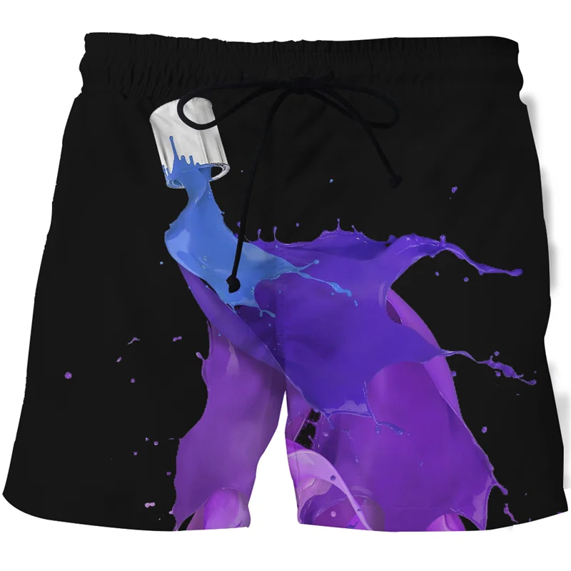 Pantalon de plage imprimé 3D pour hommes, short de bain unisexe, short de surf décontracté, art de la peinture, short de plage en couleur, été, 2021