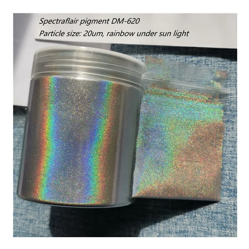 Spectraflair Silver Rainbow Holographic Chameleon Pearl Pigments DM-600 series for Nail Polish Auto Acrylic Paints for Painting