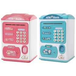 Mini ATM Machine Children's Electric Piggy Bank Simulation Fingerprint Lock Automatically Rolling Money Password Lock Safe Boxes