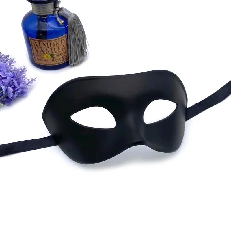 18CM Masquerade Black Mask Adult Half Face Party Halloween Men's Retro Handsome Masquerade Festival Show