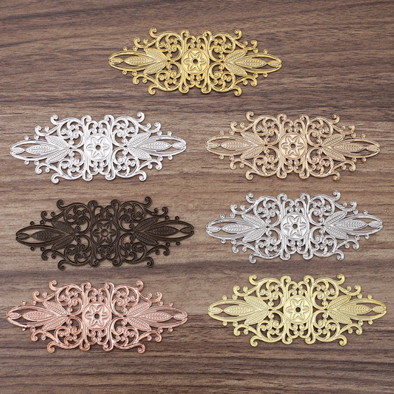 REGELIN Vintage Retro Copper Flower Charms Pendant Jewelry Findings 10pcs/lot 35x87mm DIY Fashion Jewelry Handmade Material