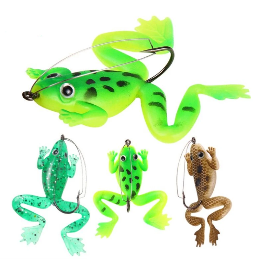 3Pcs/Lot Frog Bait 6cm 5.2g Fishing Lure Silicone Soft Frog Artificial SwimBait with Hook Pesca Fishing Tackle Pike Bass