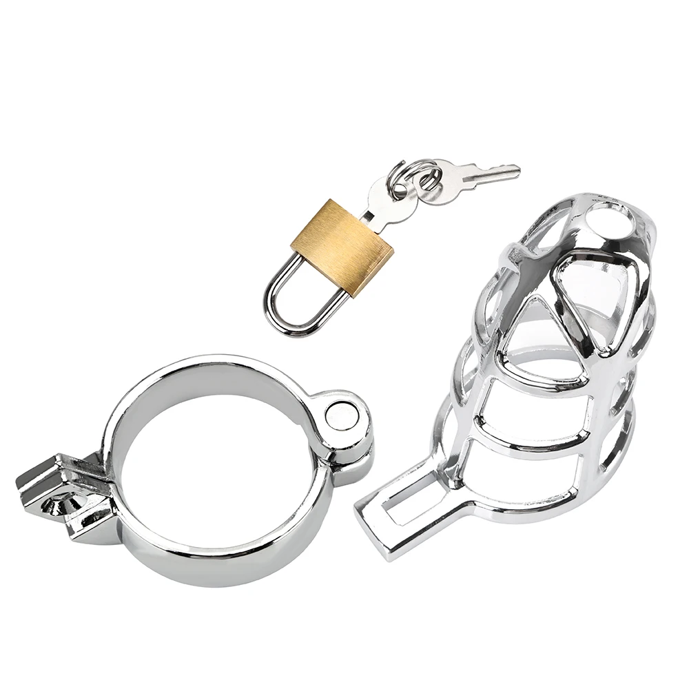 Metal Chastity Cage 40/45/50mm Lockable Penis Ring Cock Cages Lock Sleeve Male Chastity Belt Sex Toys for Men Adult Games