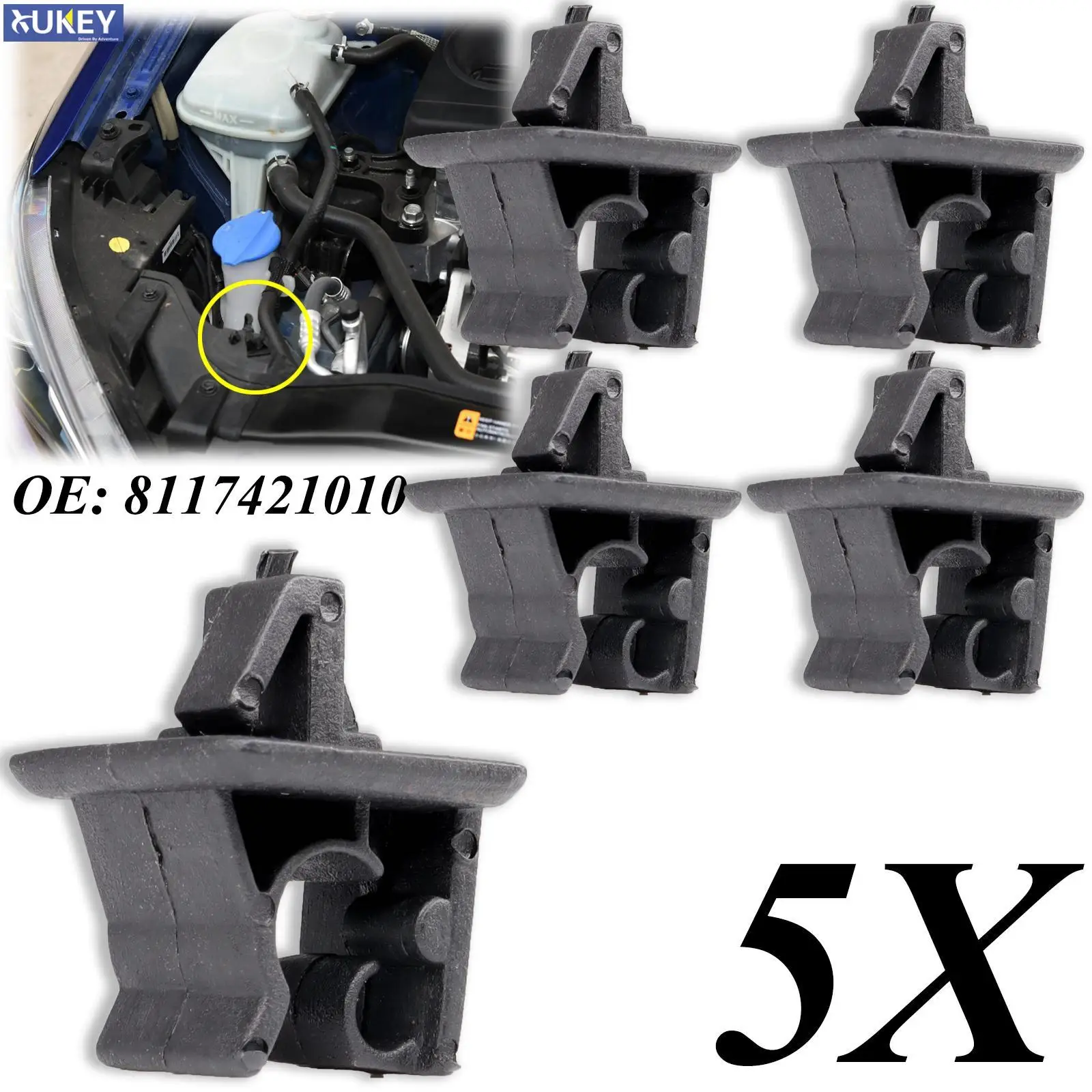 5x Car Bonnet Hood Rod Clip Support Prop Clamp For Hyundai Elantra Avante Tucson Sonata Creta Fastener Retainer Clips 8117421010