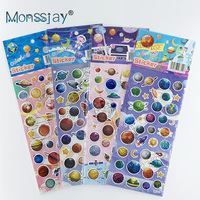 4 Sheets/Set Cosmic Space Planet Universe Cognition Sticker Kids DIY 3D Bubble Foam Scrapbooking Stickers for Kids Boys Gift