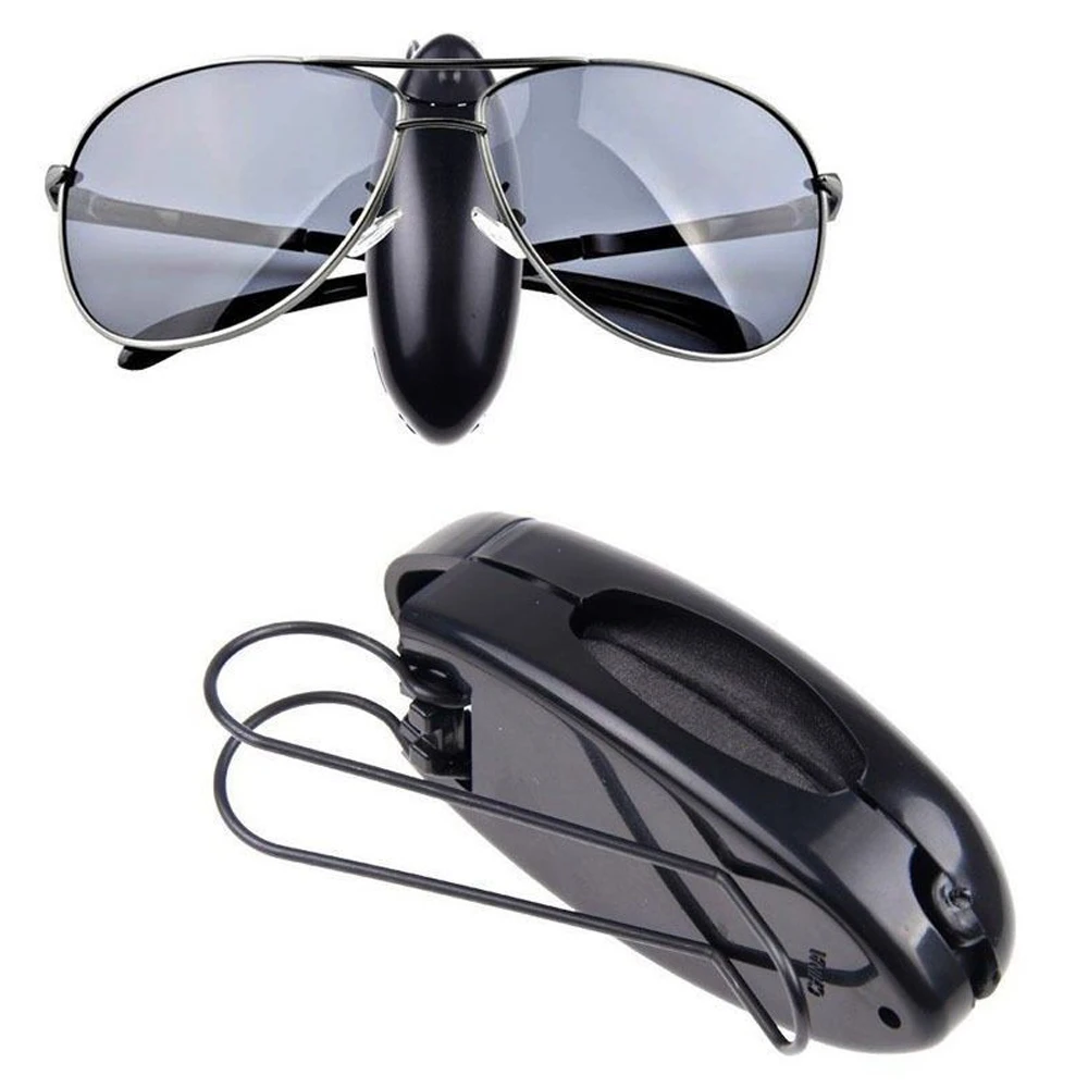 1 pz Auto veicolo SUV visiera parasole occhiali da sole occhiali da vista penna per carte supporto nero Clip PVC accessori interni durevoli universale