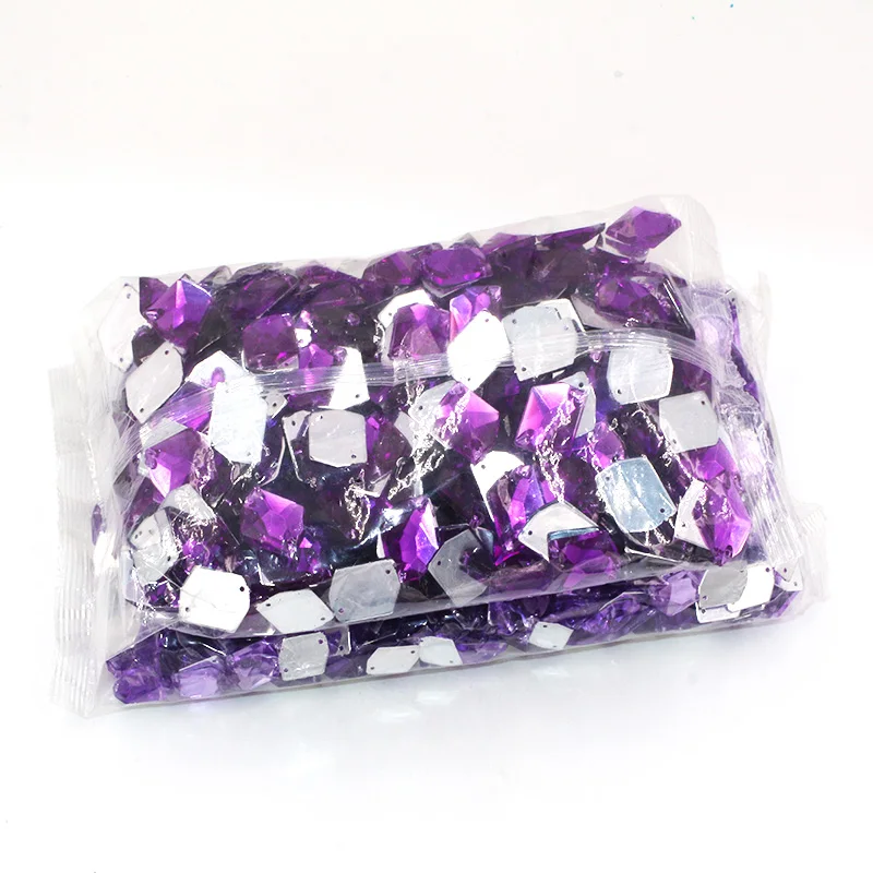 Big Bag Wholesale 14x17mm 17x22mm Ice shape Acrylic Flatback Sew Rhinestone DIY clothing crafts