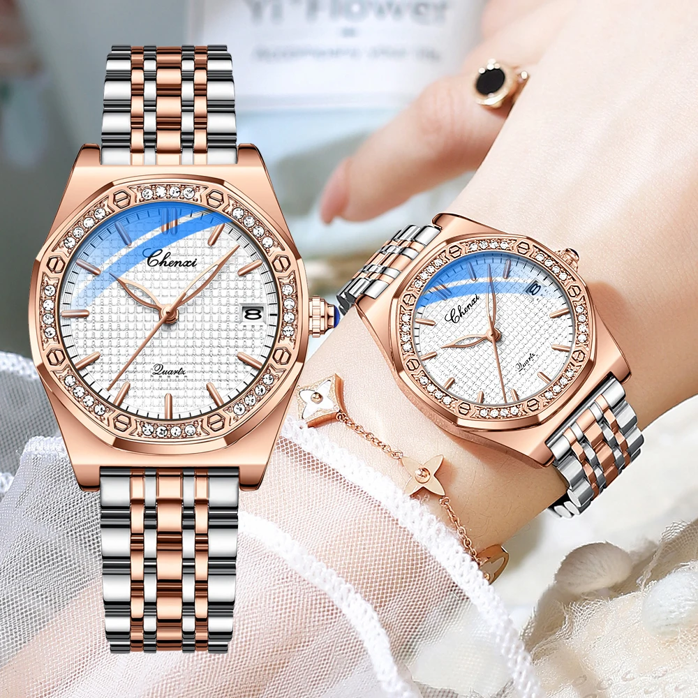 CHENXI Women Watches Top Brand Luxury Quartz Waterproof Clock Ladies Rose Gold Stainless Steel Wristwatch Relogio Feminino