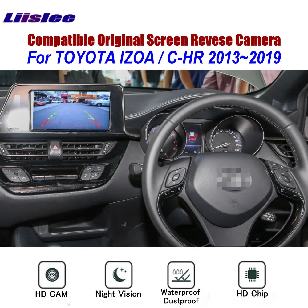 

For TOYOTA CHR/C-HR IZOA 2013-2019 Car Back Park Rear View Camera Adapter RCA HD CCD CAM OEM Display Reverse Image Upgrade Kit